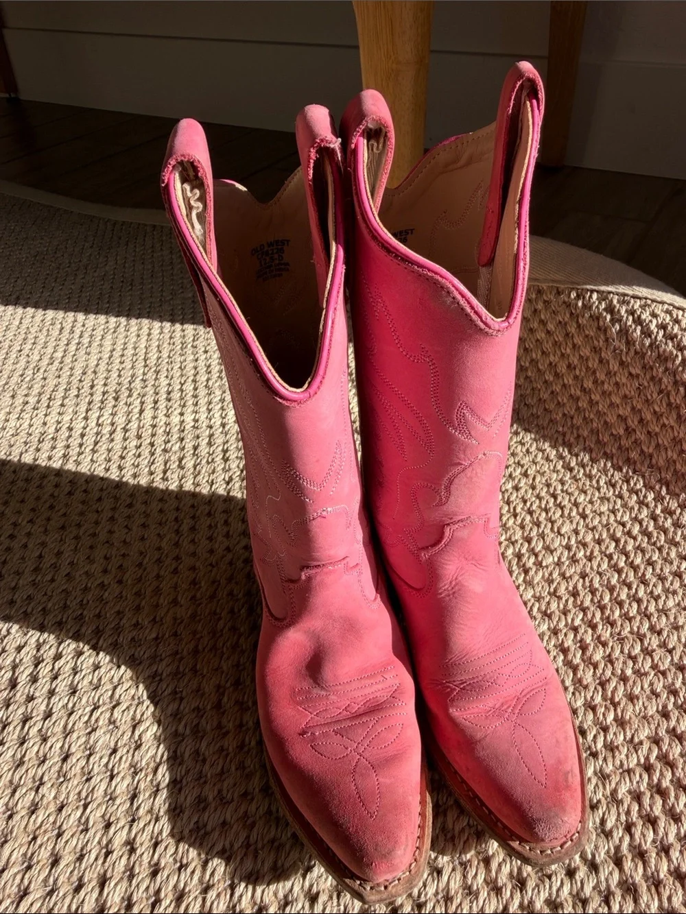 Old West Pink Kids Western Boots size 12.5